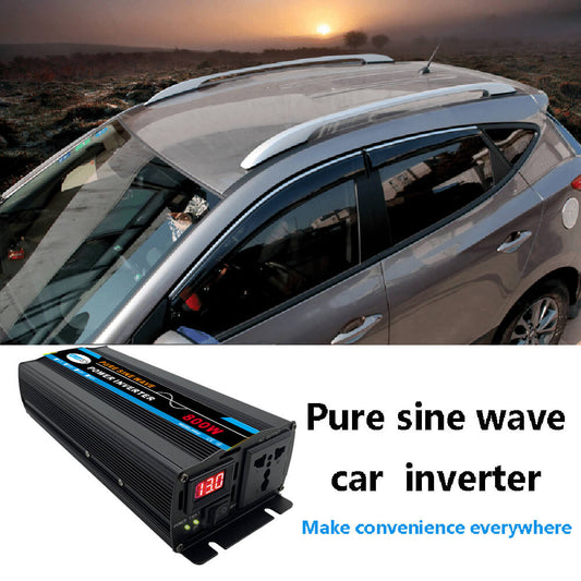 Inversor de potencia de coche-12V a 110V Convertidor de potencia de onda sinusoidal pura de 2000 vatios Compacto DC a CA Inversor de energía de coche Compatible con la máquina de oxígeno concentrador de oxígeno