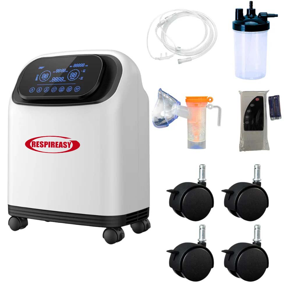 Concentrador de oxígeno doméstico DEDAKJ de 9 litros/minuto, concentrador portátil de O2 continuo, dispositivo de respiración de oxígeno para terapia personal. 
