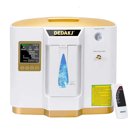 DEDAKJ 1L-7L Concentrador de oxígeno portátil para el cuidado del hogar Máquina generadora de oxígeno liviana de bajo ruido Máquina para fabricar oxígeno con función nebulizador DE-1LW