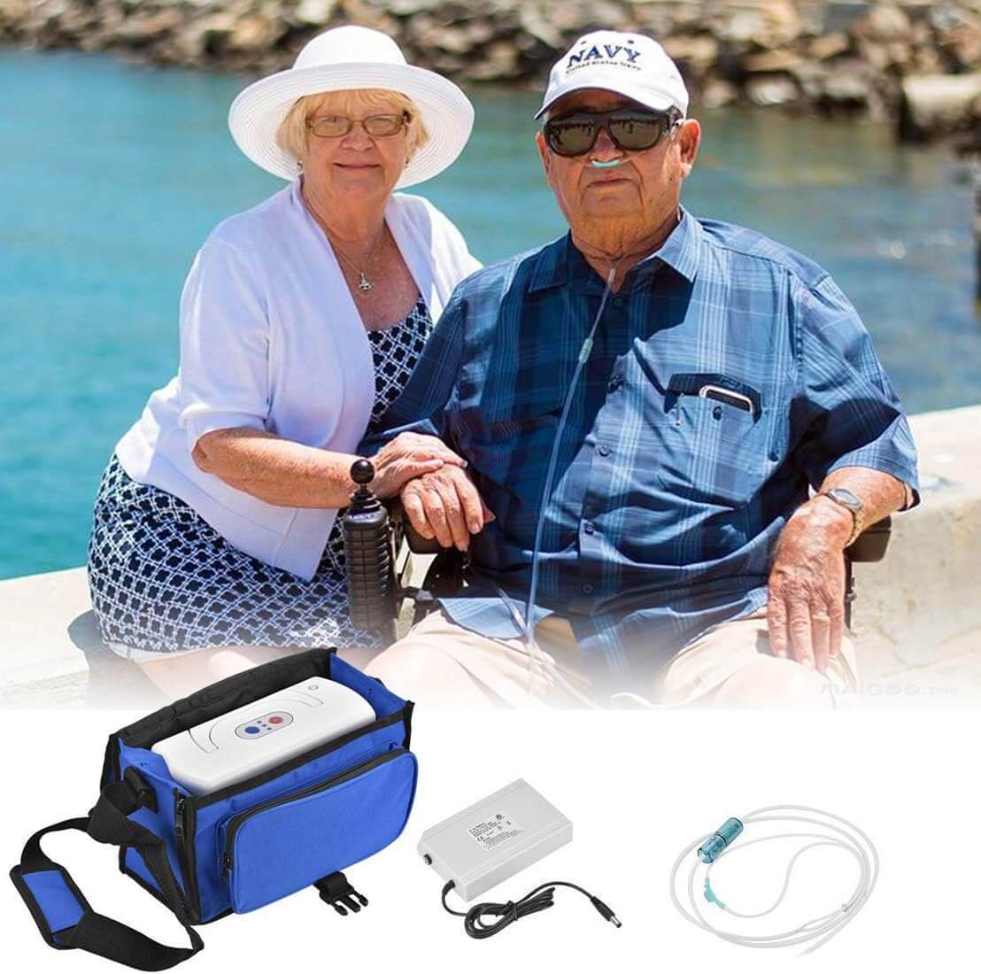 🔥LAST STOCK🔥 Buy Small Portable Oxygen Concentrator Mobile 3 Liter Battery Powered O2 Oxygen Maker Machine Oxygen Generator for Outdoor Travel (Car Use with Backpack )