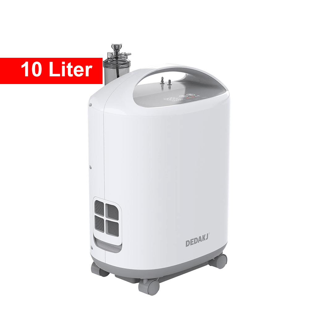 DEDAKJ Concentrador de oxígeno de alta concentración de 10 litros automático para EPOC Hospital de respiración Generador de oxígeno de flujo continuo O2 que hace la máquina concentrador de oxígeno con función de nebulizador 110V/220V DE-T10