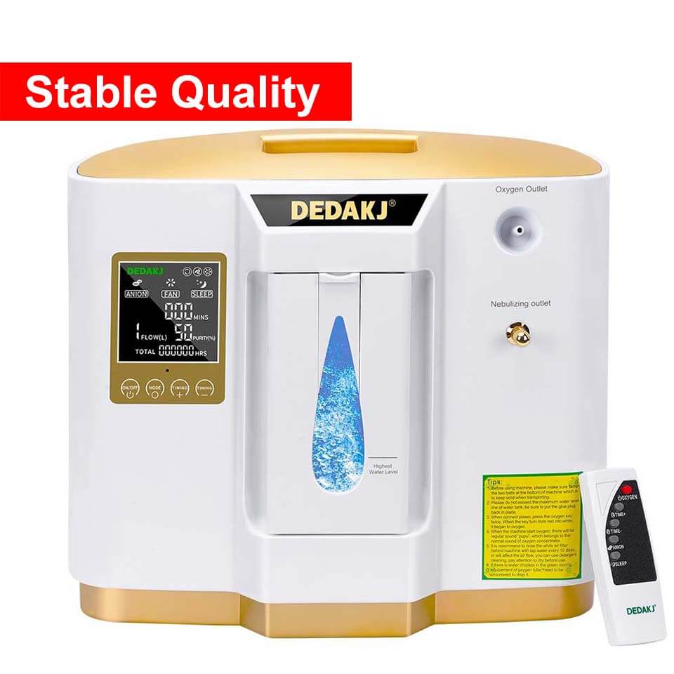 DEDAKJ 1-7 Liter Home Oxygen Concentrator Continuous Flow Oxygen Generator Portable Oxygen Making Machine 110V/220V DE-1LW