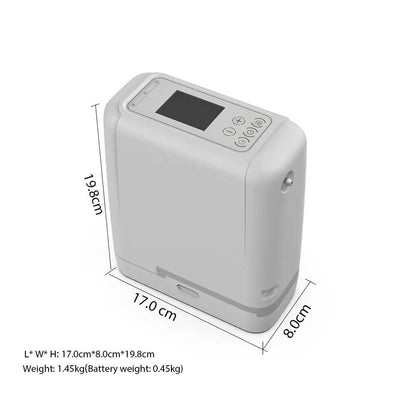 Small Portable Oxygen Concentrator Rechargeable 7 Liters 93% O2 Purity Oxygen Generator Machine Mobile for Travel Use with Battery