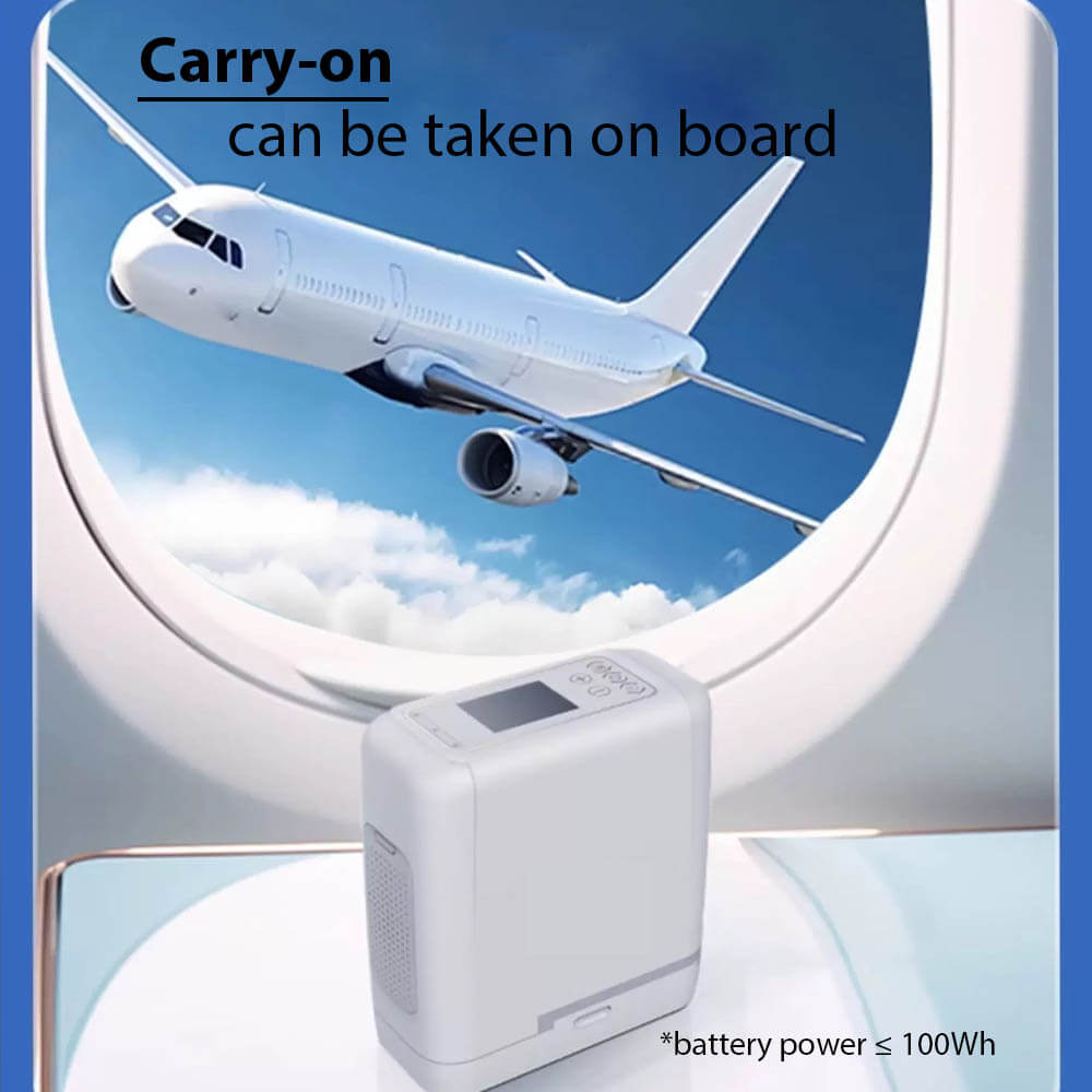 Small Portable Oxygen Concentrator Rechargeable 7 Liters 93% O2 Purity Oxygen Generator Machine Mobile for Travel Use with Battery
