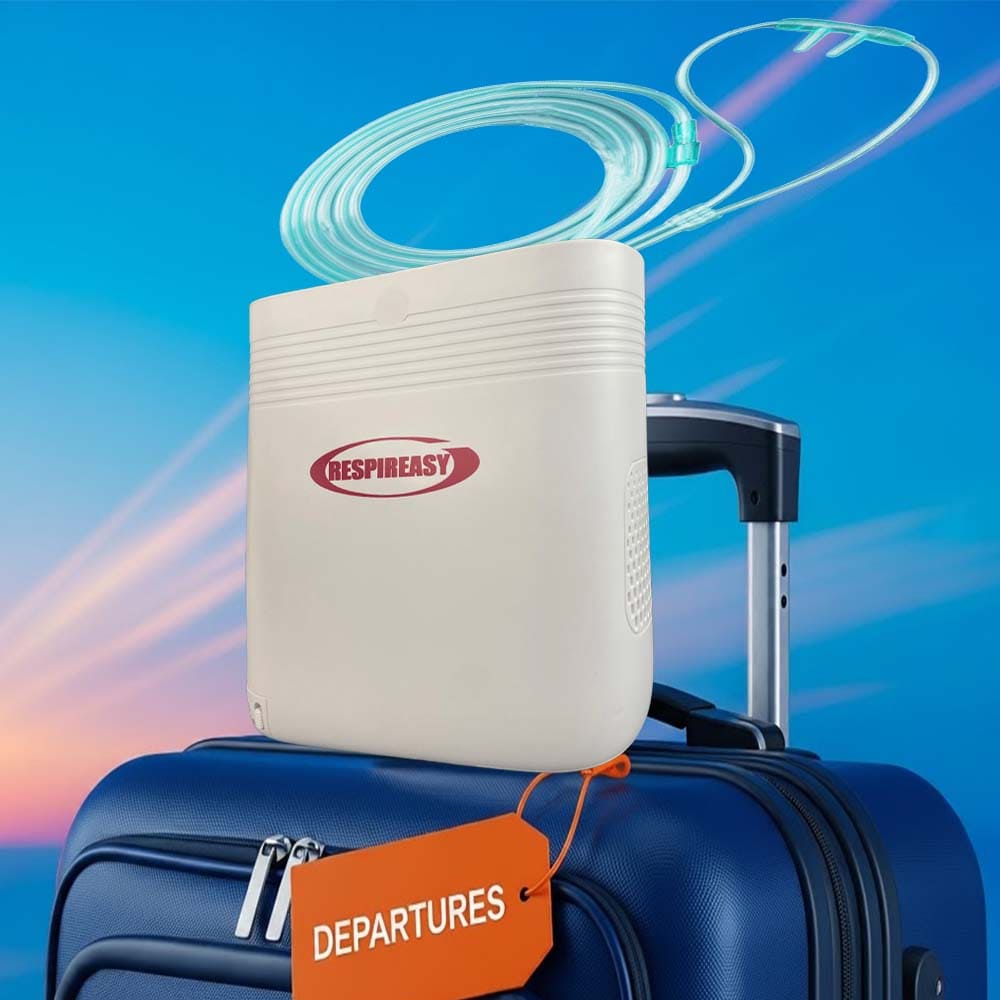 Concentrador de oxígeno de flujo continuo de 5 l/min, máquina recargable, generador portátil de O2 para viajes en avión y coche, novedad de 2025.