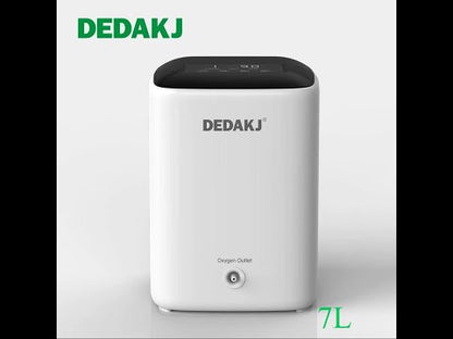DEDAKJ Portable Continuous Flow Oxygen Concentrator 7 Liter Per Min 93% High Concentration Home Breathing Oxygen Concentrator Generator（Updated Version）