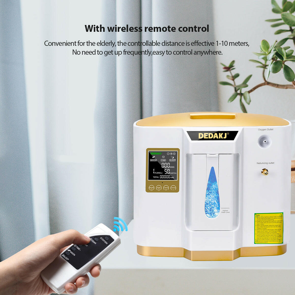 DEDAKJ 7liter continuous flow home oxygen concentrator DE-1LW