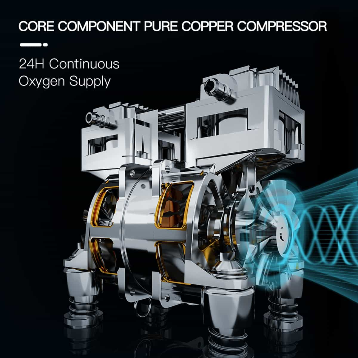 DEDAKJ Concentrador de oxígeno de alta concentración de 10 litros automático para EPOC Hospital de respiración Generador de oxígeno de flujo continuo O2 que hace la máquina concentrador de oxígeno con función de nebulizador 110V/220V DE-T10