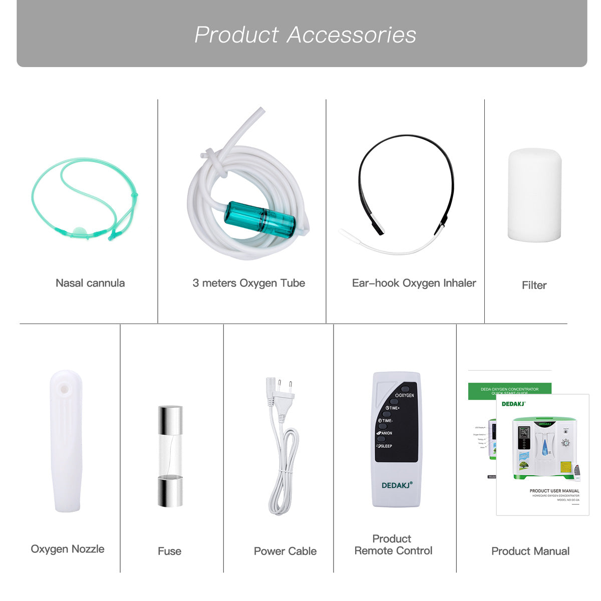 Buy 9L Oxygen Concentrator DEDAKJ 93% Concentration Care Portable Oxygen Concentrators for Home 110V/220V DE-2A