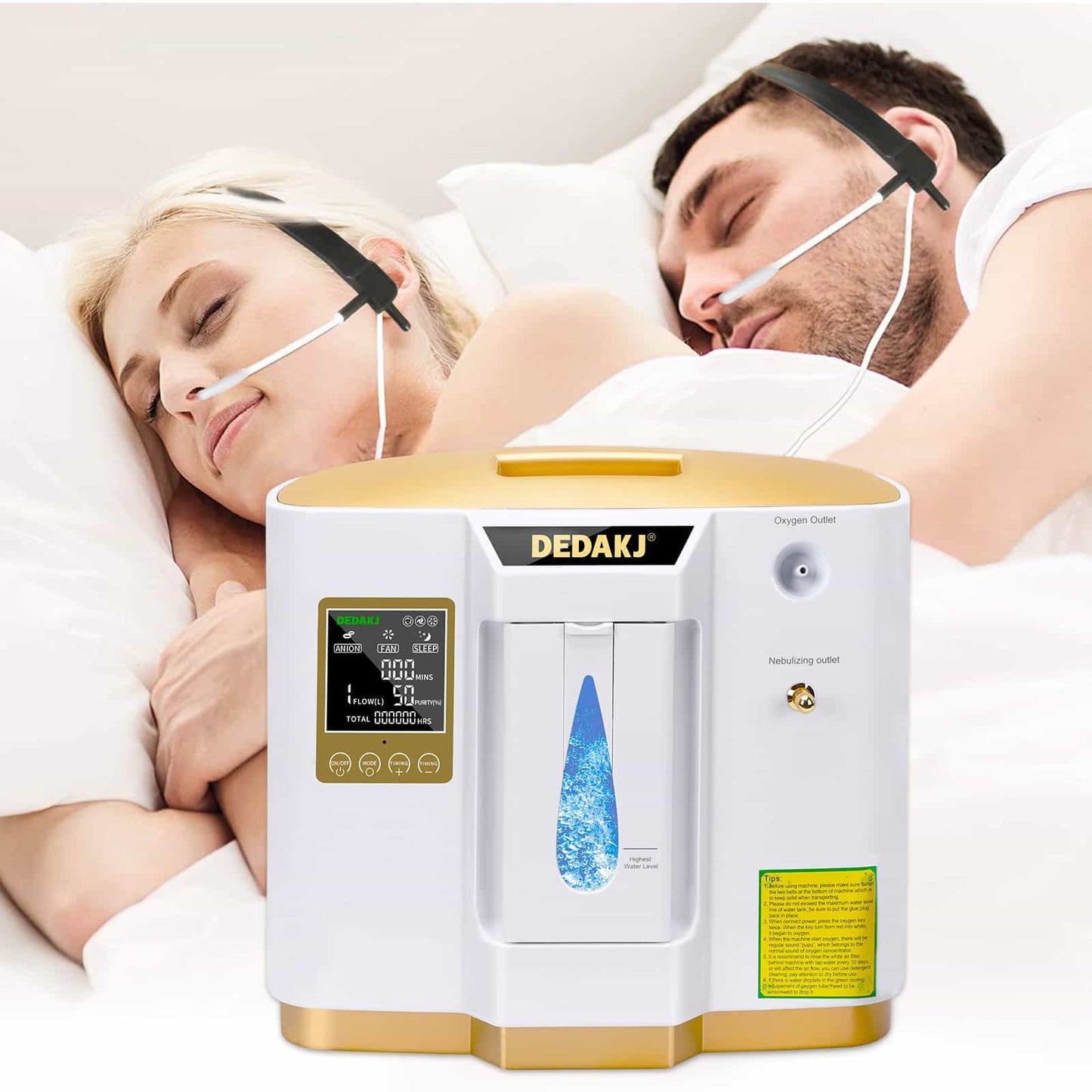 Generador portátil restaurado del oxígeno 7L del concentrador DEDAKJ 93% del oxígeno con la función del nebulizador 110V/220V DE-1LW