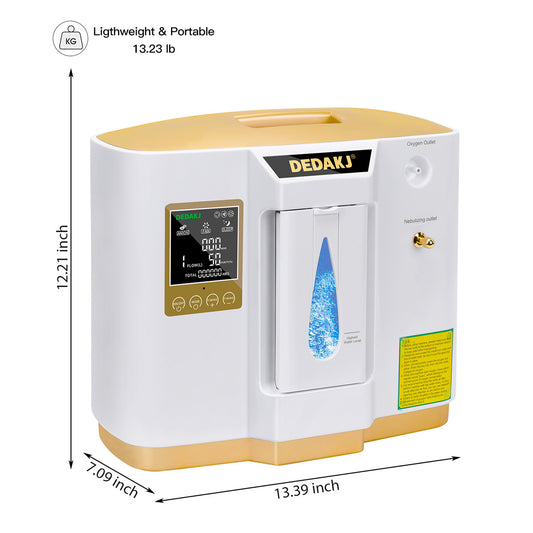 Home Use 7L Oxygen Concentrator DEDAKJ 93% Portable Oxygen Generator with Nebulizer Function 110V/220V DE-1LW