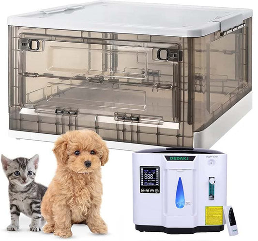 Perro y gato caja de terapia de oxígeno caja de parir para mascotas cachorro gatito nebulización caja de oxígeno