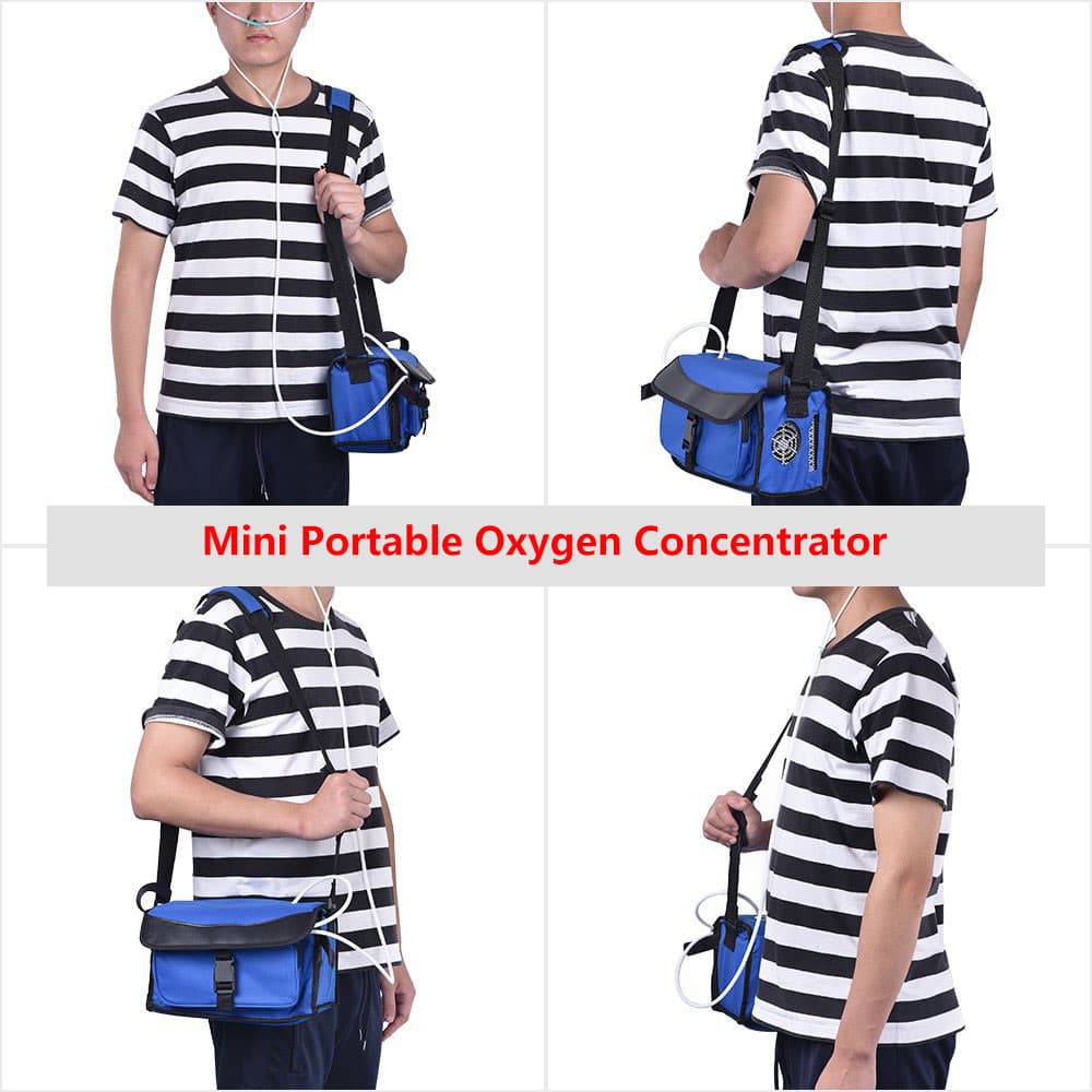Mini concentrador de oxígeno portátil 3L ligero compacto concentrador de oxígeno móvil con batería recargable (usado en coche, carga, al aire libre)