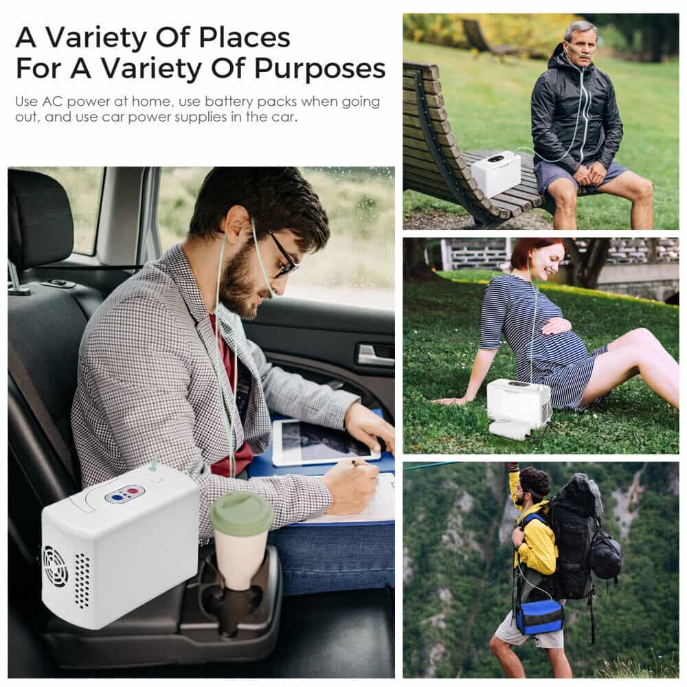 Mini Portable Oxygen Concentrator 3L Lightweight Compact Mobile Oxygen Concentrator with Rechargeable Battery ( Used in Car, Freight, Outdoors)