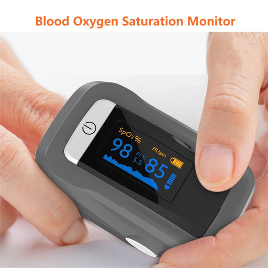 Fingertip Oxygen Meter Pulse Oximeter Blood Oxygen Saturation Monitor O2 (Checking Blood Oxygen Saturation Level SpO2 at Home)